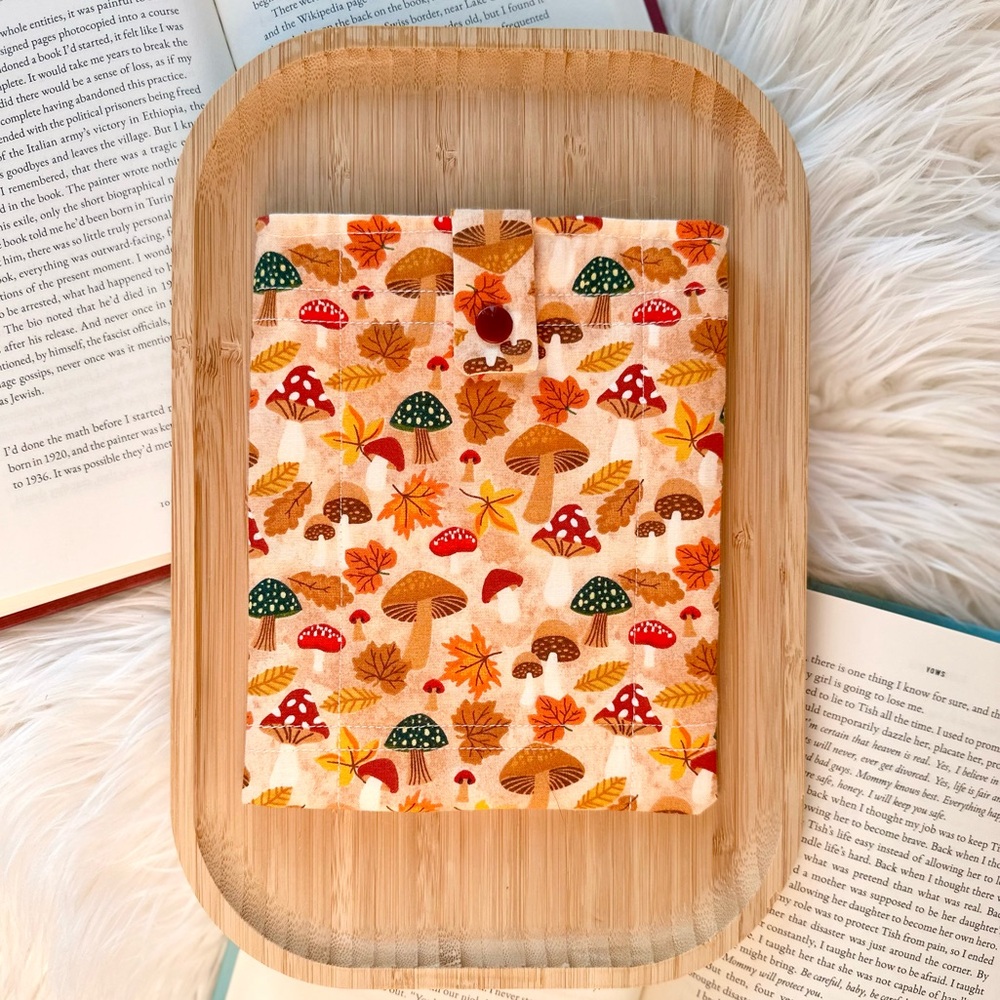 Kindle/ E-Reader Fabric Sleeve Mushroom Woodland